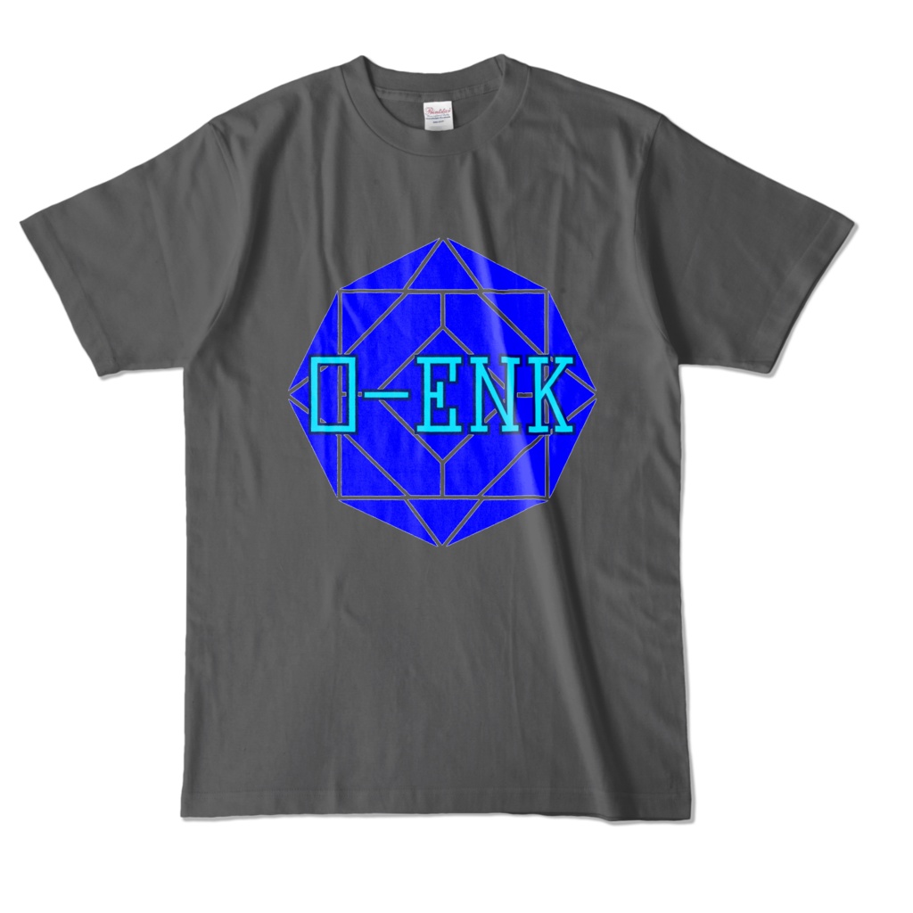 【カラーTシャツ】0-ENK ロゴ 正面 チャコール (濃色)