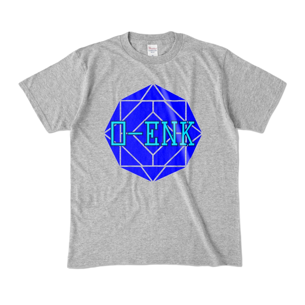 【カラーTシャツ】0-ENK ロゴ 正面 杢グレー (濃色)