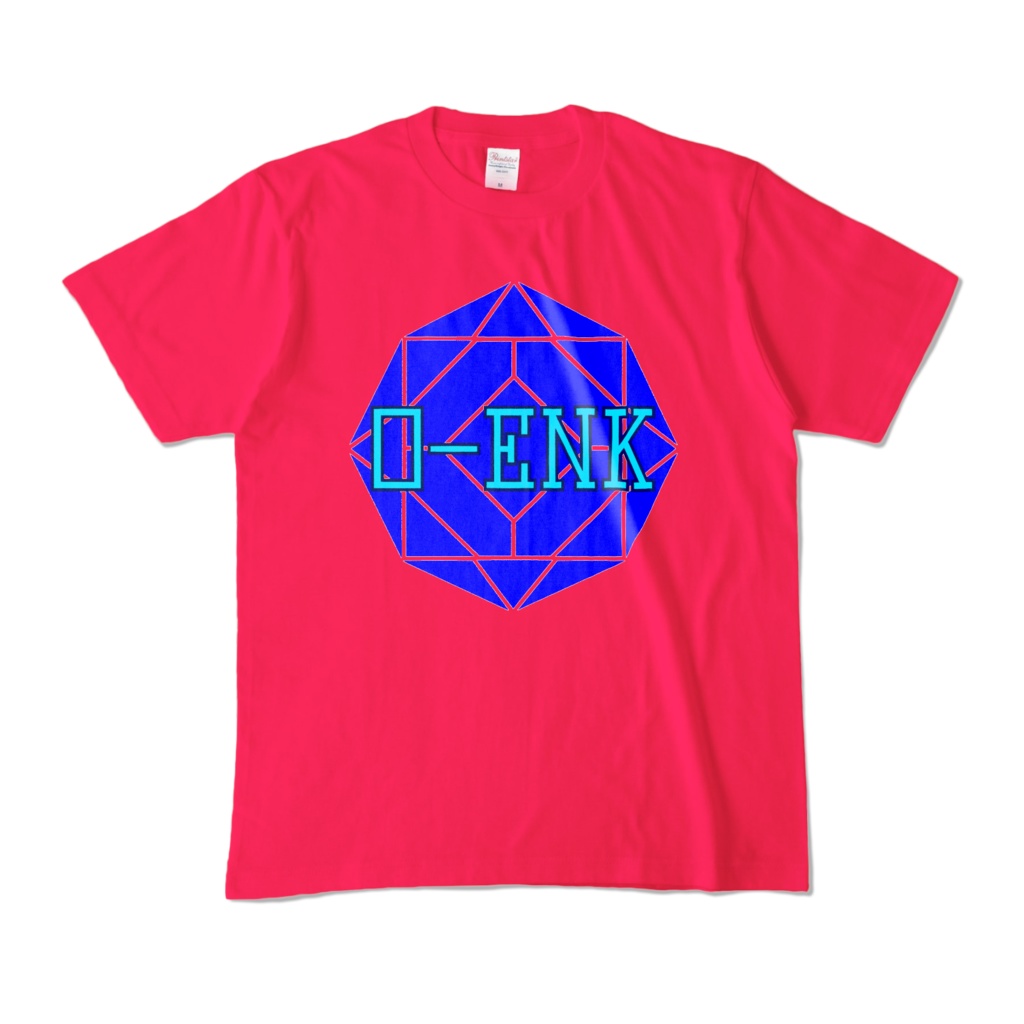 【カラーTシャツ】0-ENK ロゴ 正面 ホットピンク (濃色)
