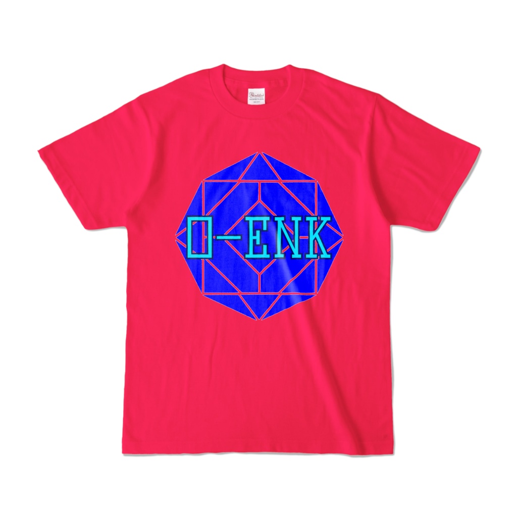 【カラーTシャツ】0-ENK ロゴ 正面 ホットピンク (濃色)