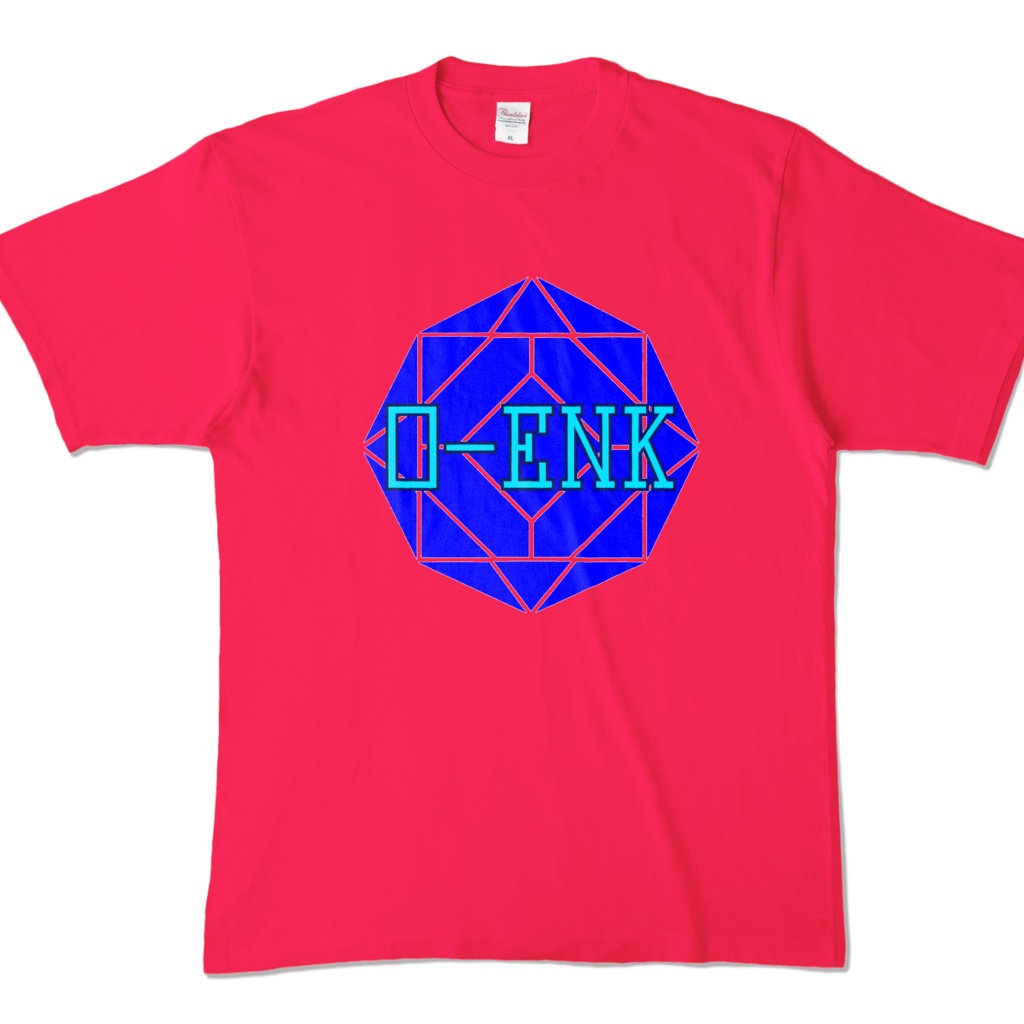 【カラーTシャツ】0-ENK ロゴ 正面 ホットピンク (濃色)