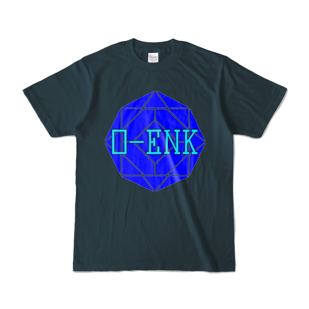 【カラーTシャツ】0-ENK ロゴ 正面 デニム (濃色)