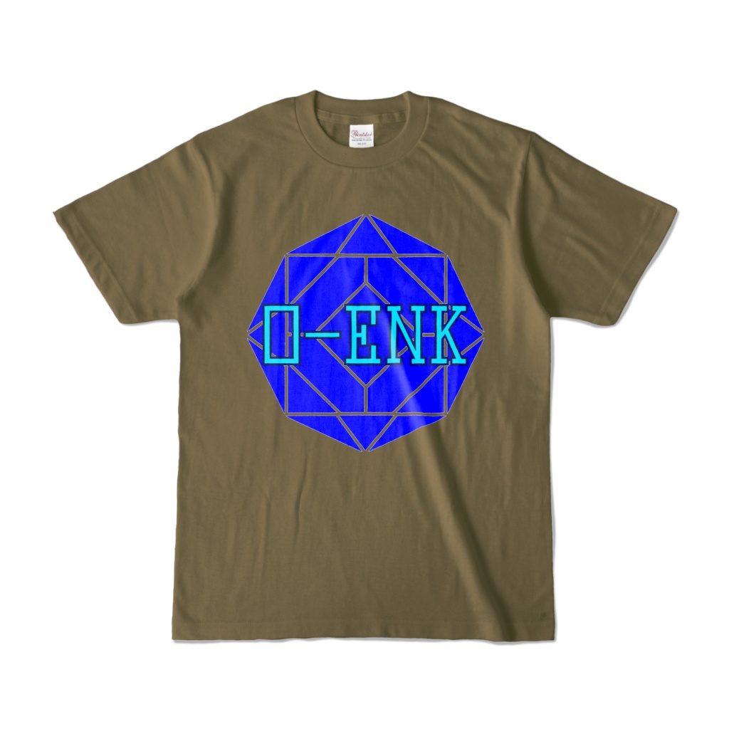 【カラーTシャツ】0-ENK ロゴ 正面 オリーブ (濃色)
