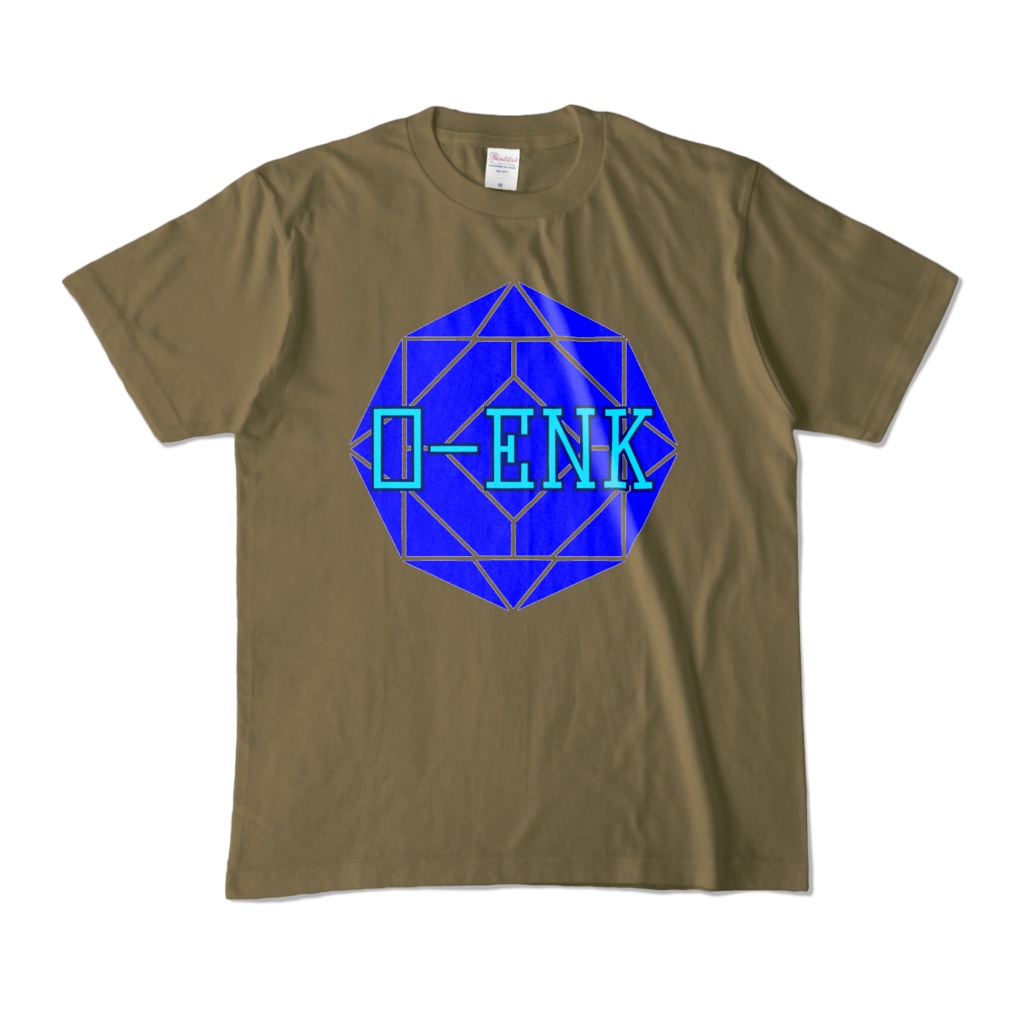 【カラーTシャツ】0-ENK ロゴ 正面 オリーブ (濃色)