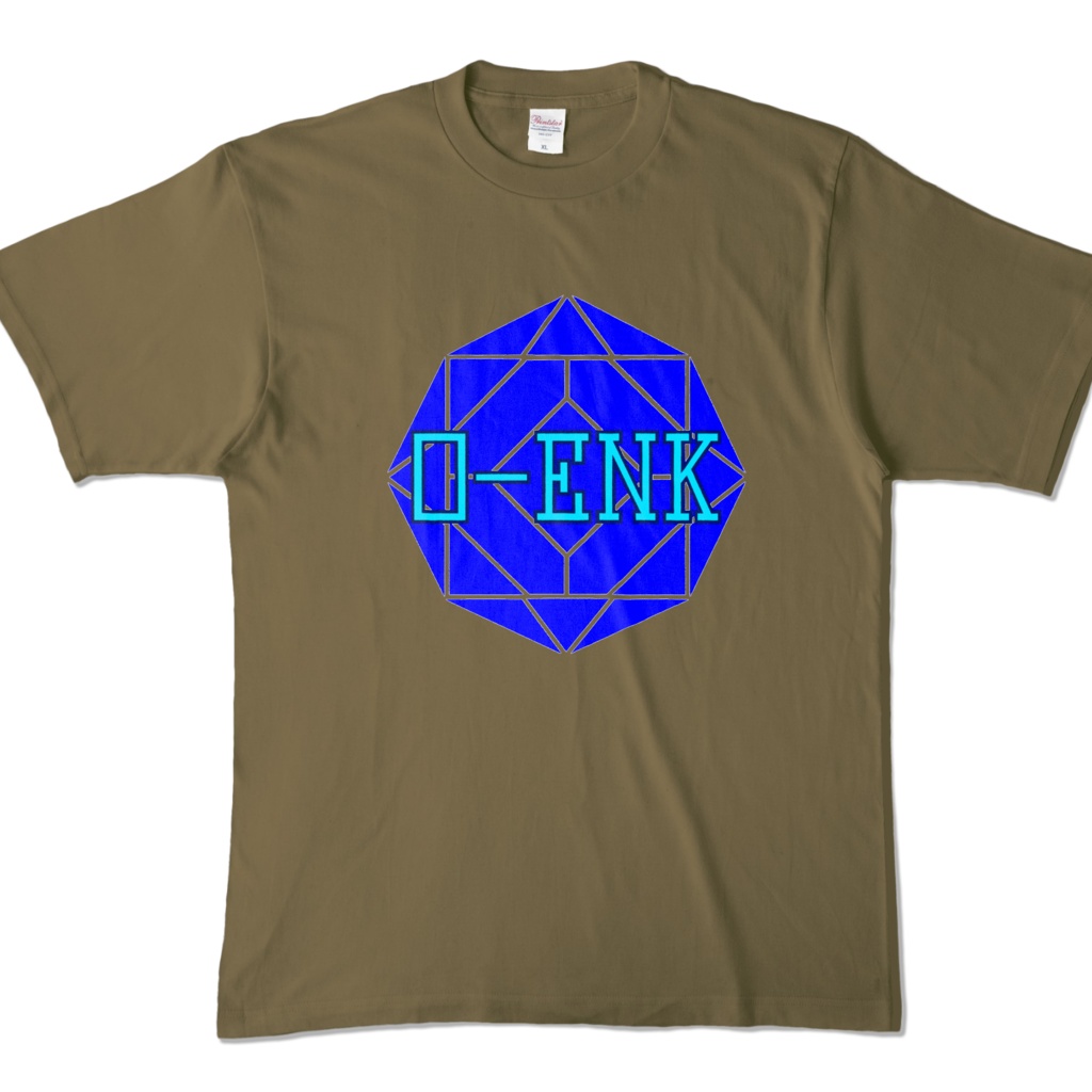 【カラーTシャツ】0-ENK ロゴ 正面 オリーブ (濃色)