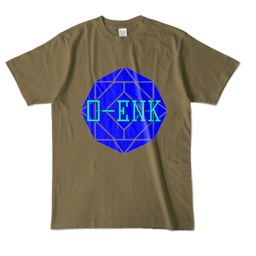 【カラーTシャツ】0-ENK ロゴ 正面 オリーブ (濃色)