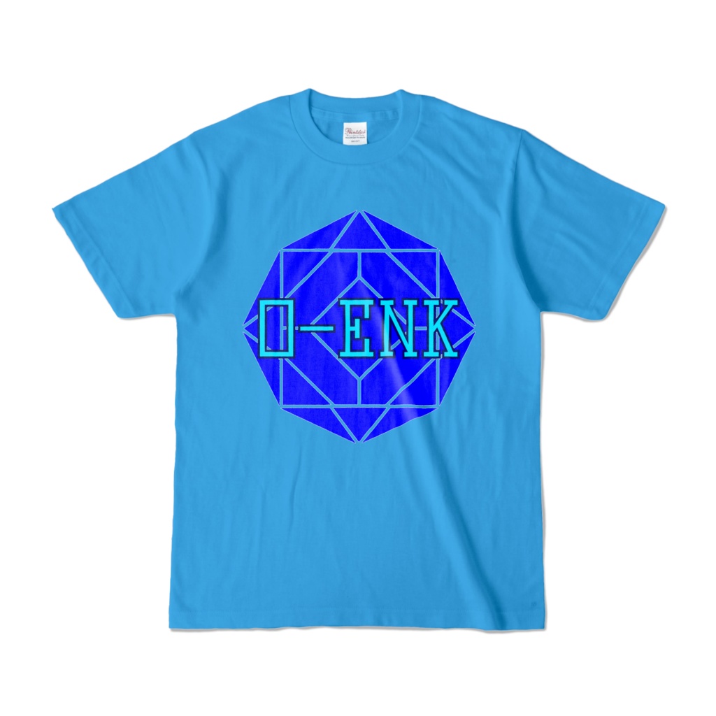 【カラーTシャツ】0-ENK ロゴ 正面 ターコイズ （濃色）