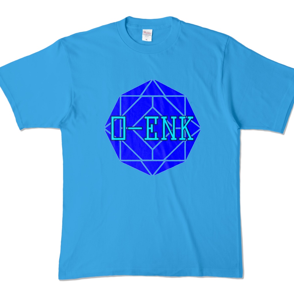 【カラーTシャツ】0-ENK ロゴ 正面 ターコイズ (濃色)