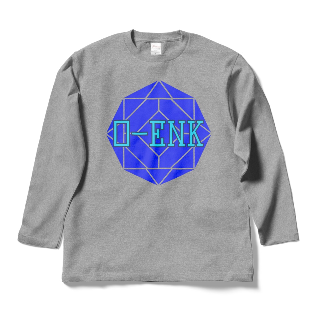 【ロングスリーブTシャツ】0-ENK ロゴ 正面 (杢グレー)