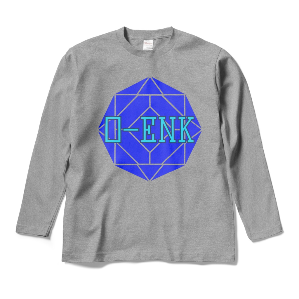 【ロングスリーブTシャツ】0-ENK ロゴ 正面 (杢グレー)