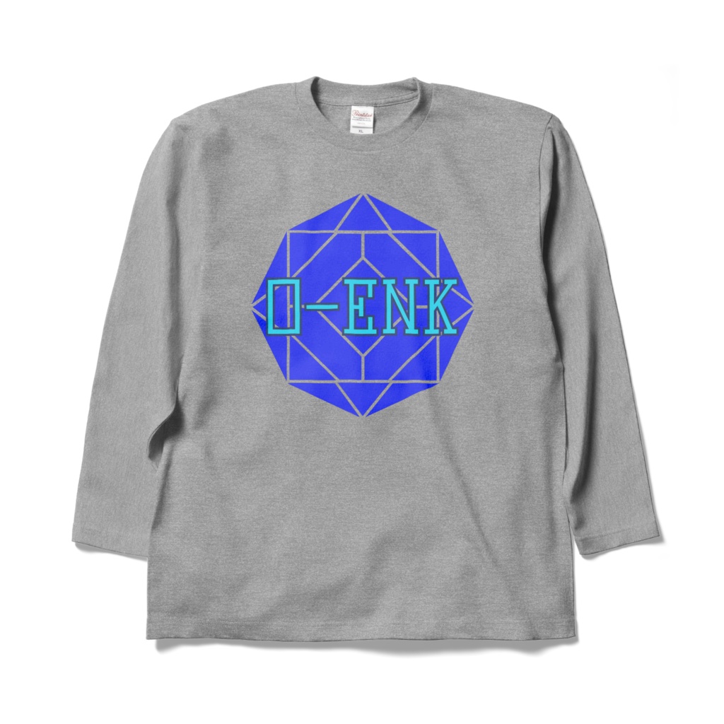 【ロングスリーブTシャツ】0-ENK ロゴ 正面 (杢グレー)
