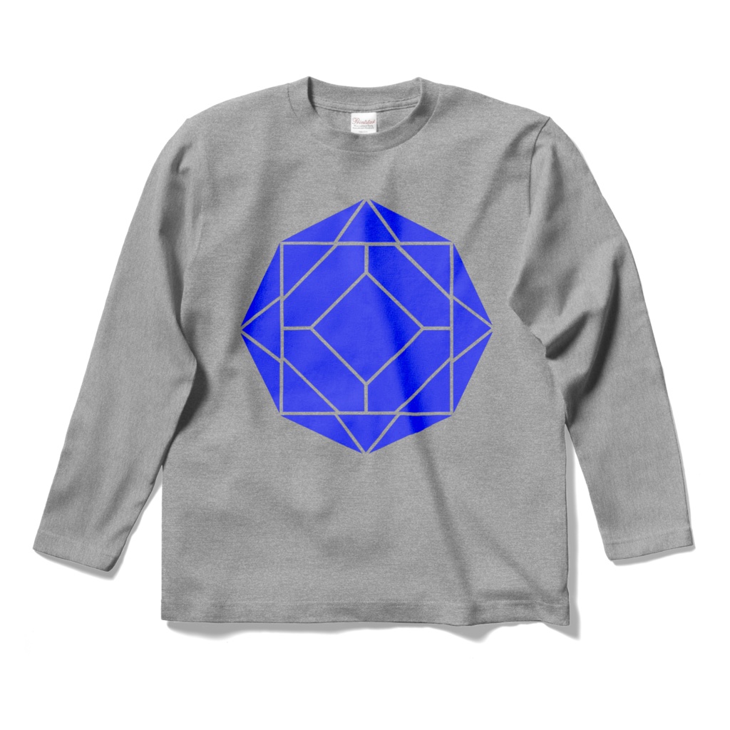 【ロングスリーブTシャツ】0-ENK ロゴ (文字なし) 正面 (杢グレー)