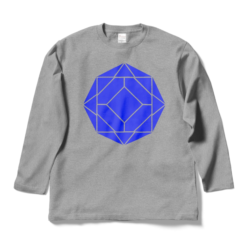 【ロングスリーブTシャツ】0-ENK ロゴ (文字なし) 正面 (杢グレー)