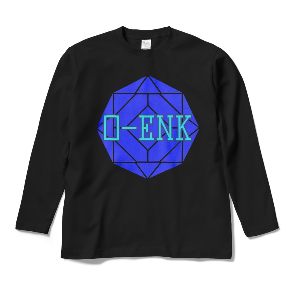 【ロングスリーブTシャツ】0-ENK ロゴ 正面 (ブラック)