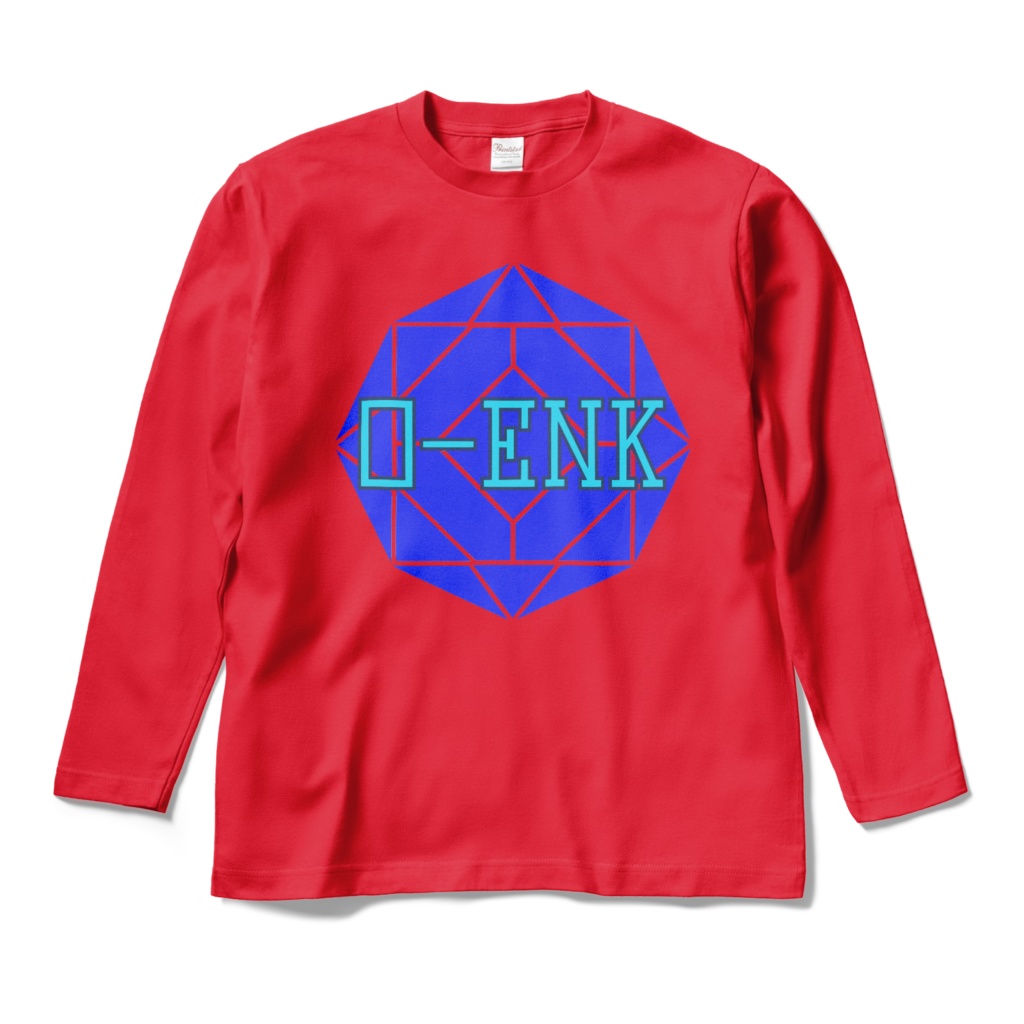 【ロングスリーブTシャツ】0-ENK ロゴ 正面 (レッド)