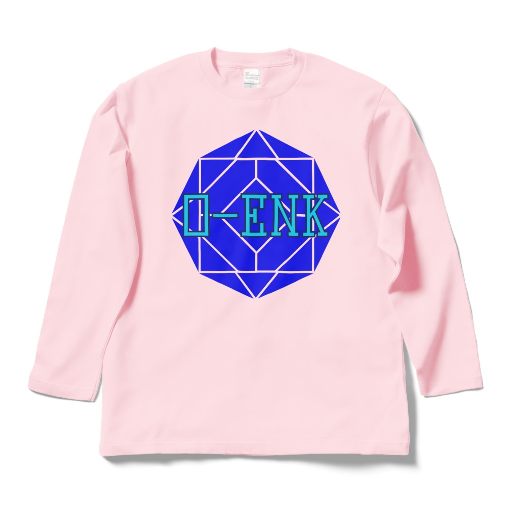【ロングスリーブTシャツ】0-ENK ロゴ 正面 (ライトピンク)