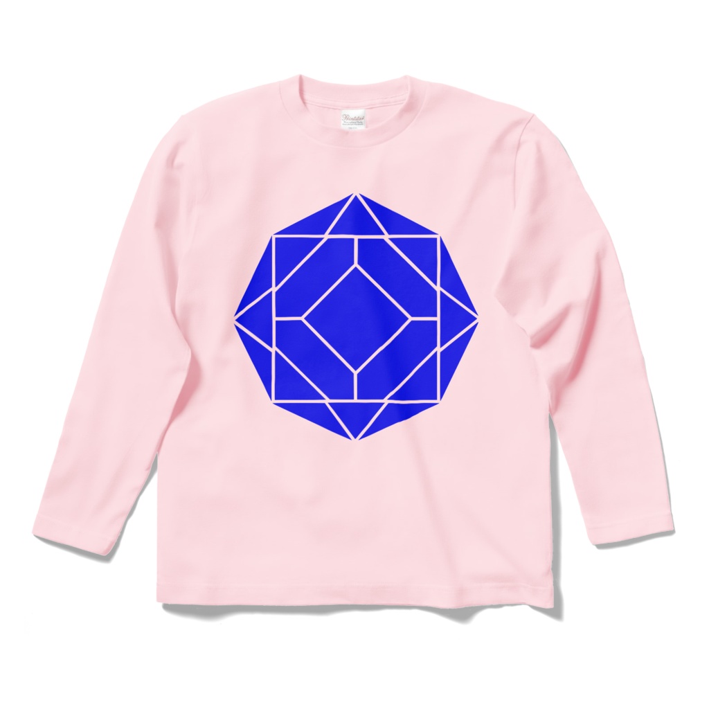 【ロングスリーブTシャツ】0-ENK ロゴ （文字なし） 正面 （ライトピンク）