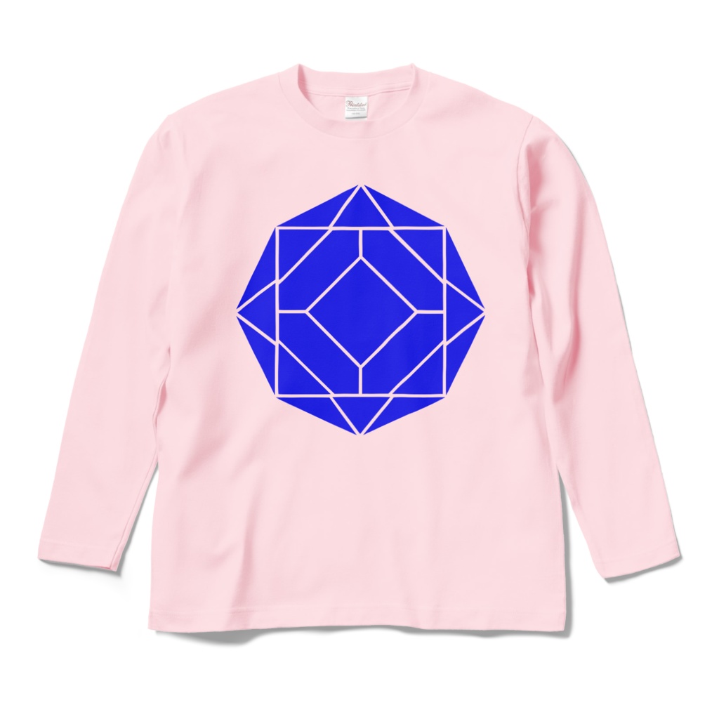 【ロングスリーブTシャツ】0-ENK ロゴ (文字なし) 正面 (ライトピンク)