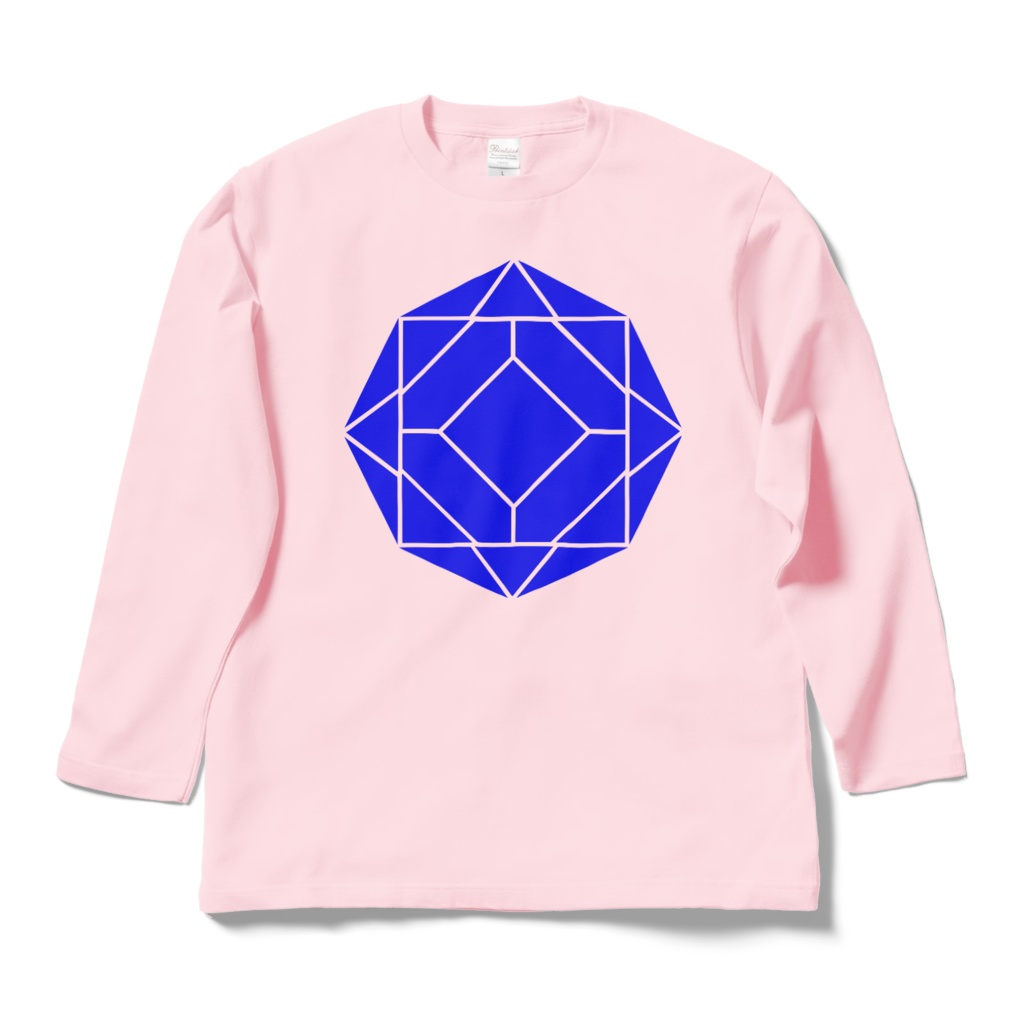 【ロングスリーブTシャツ】0-ENK ロゴ (文字なし) 正面 (ライトピンク)