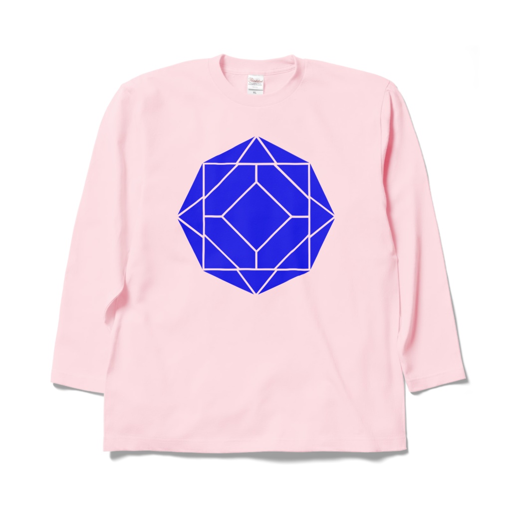 【ロングスリーブTシャツ】0-ENK ロゴ (文字なし) 正面 (ライトピンク)