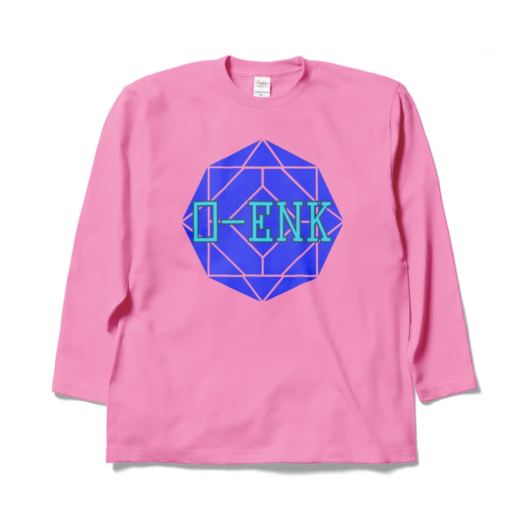 【ロングスリーブTシャツ】0-ENK ロゴ 正面 (ピンク)