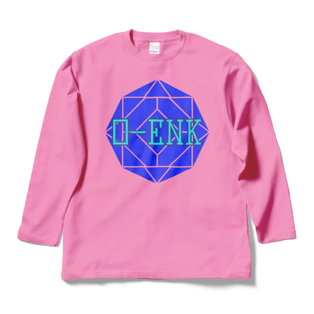 【ロングスリーブTシャツ】0-ENK ロゴ 正面 (ピンク)