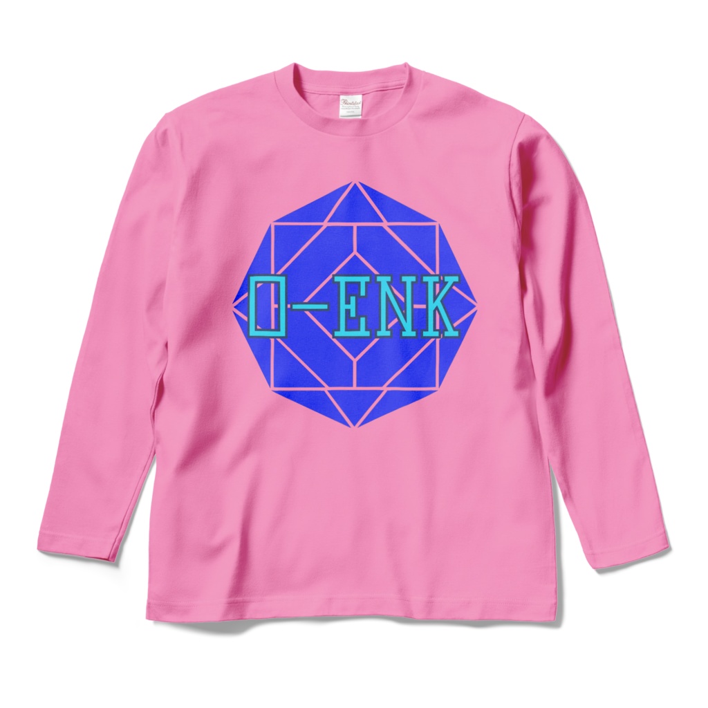 【ロングスリーブTシャツ】0-ENK ロゴ 正面 (ピンク)