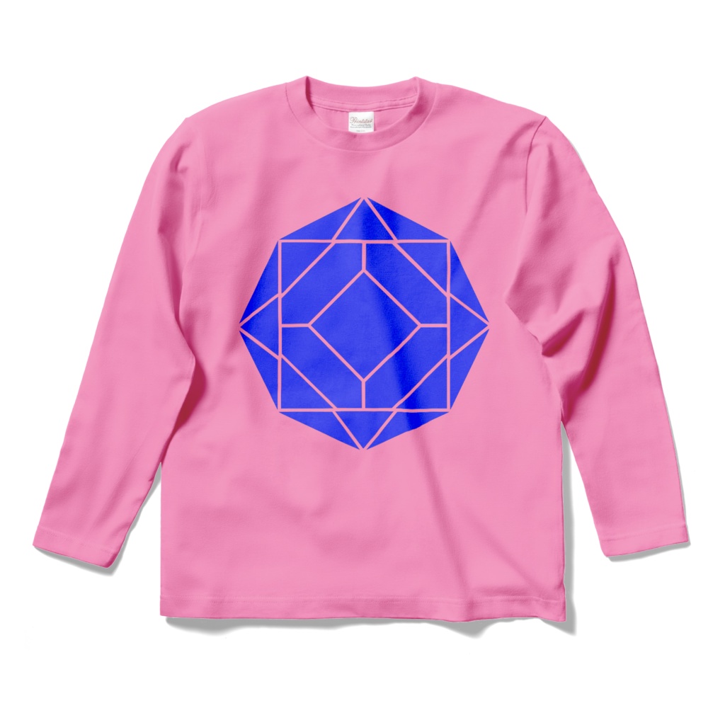 【ロングスリーブTシャツ】0-ENK ロゴ (文字なし) 正面 (ピンク)