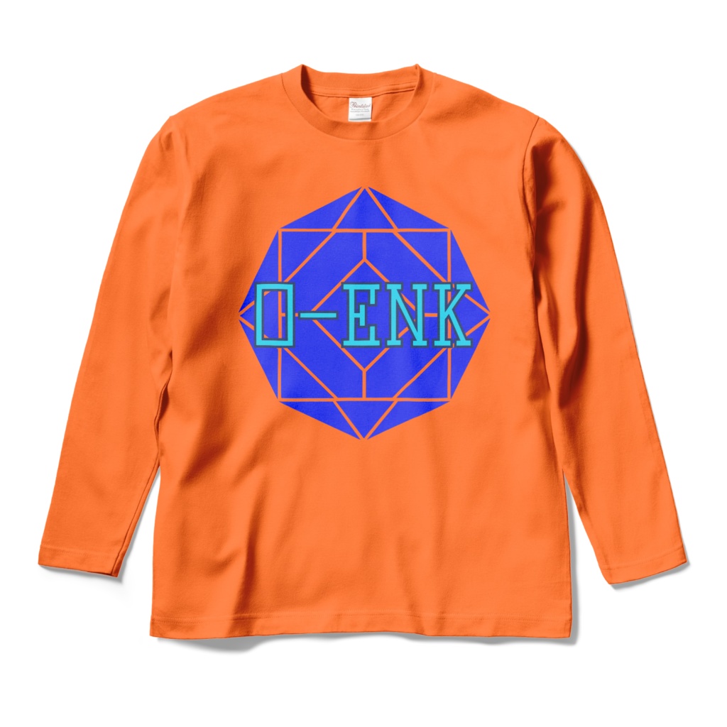 【ロングスリーブTシャツ】0-ENK ロゴ 正面 (オレンジ)