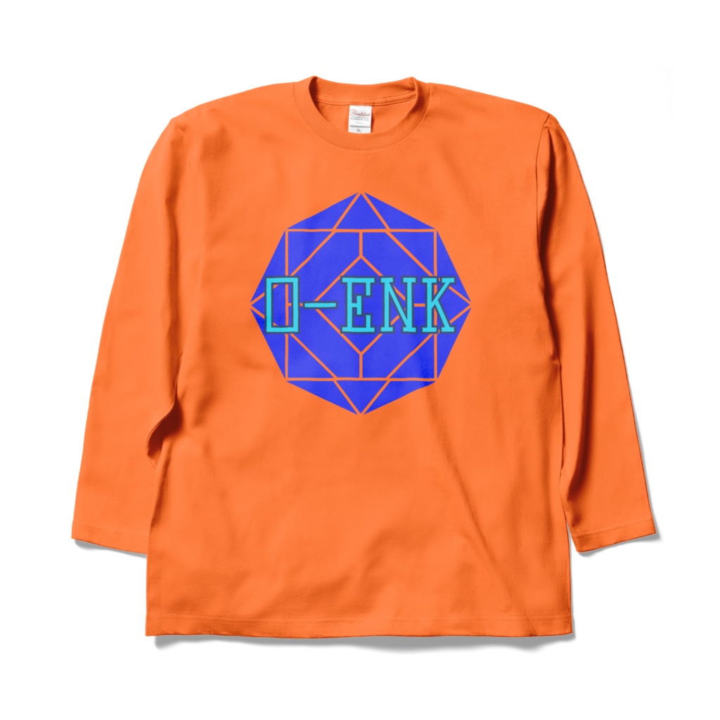 【ロングスリーブTシャツ】0-ENK ロゴ 正面 (オレンジ)