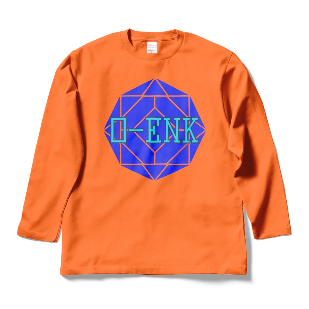 【ロングスリーブTシャツ】0-ENK ロゴ 正面 (オレンジ)
