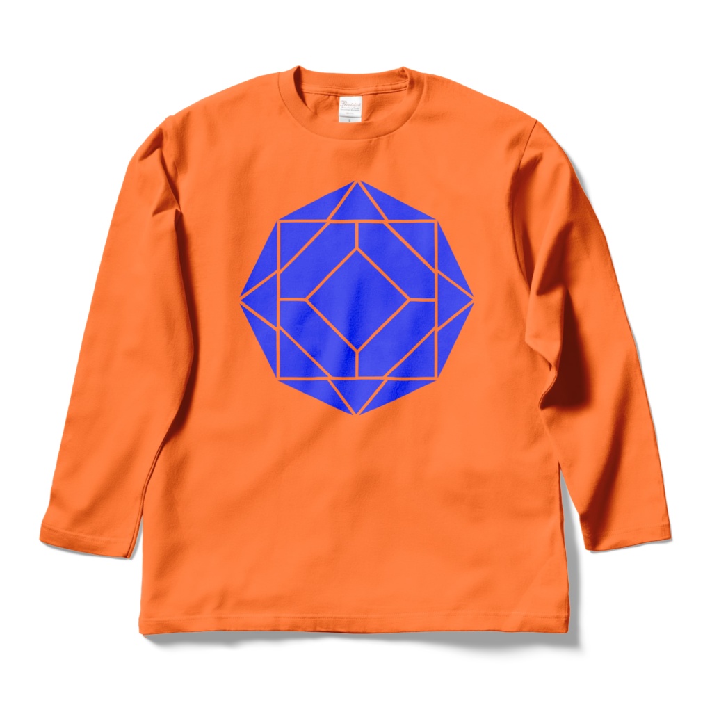 【ロングスリーブTシャツ】0-ENK ロゴ (文字なし) 正面 (オレンジ)