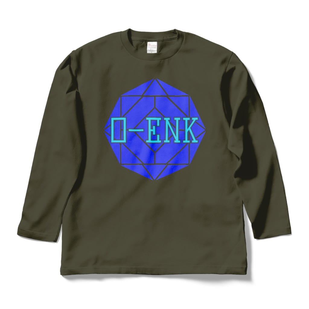 【ロングスリーブTシャツ】0-ENK ロゴ 正面 (アーミーグリーン)