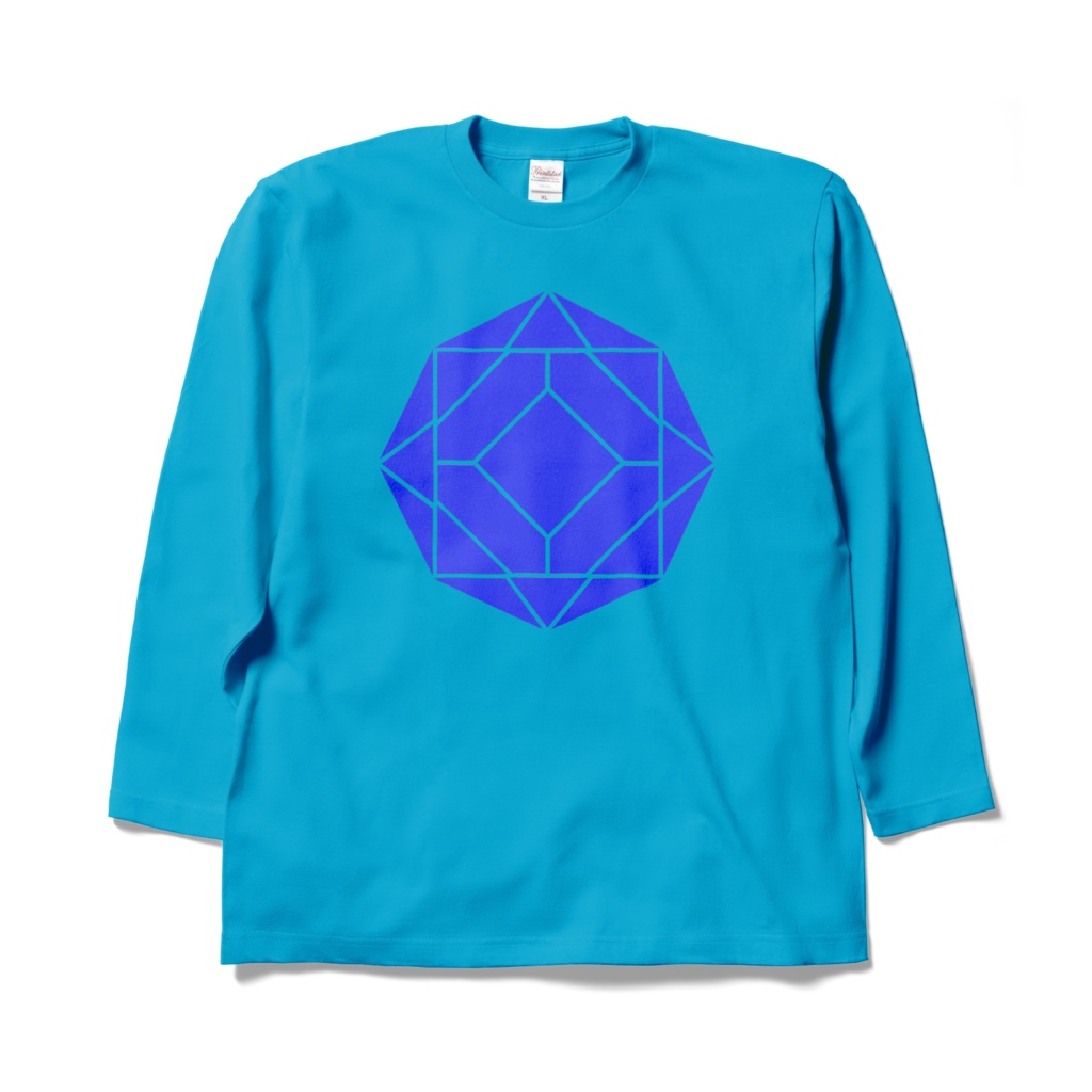 【ロングスリーブTシャツ】0-ENK ロゴ (文字なし) 正面 (ターコイズ)