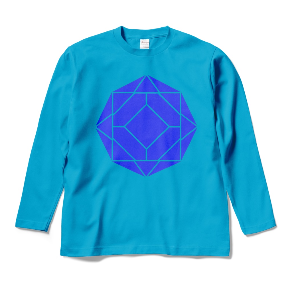 【ロングスリーブTシャツ】0-ENK ロゴ (文字なし) 正面 (ターコイズ)