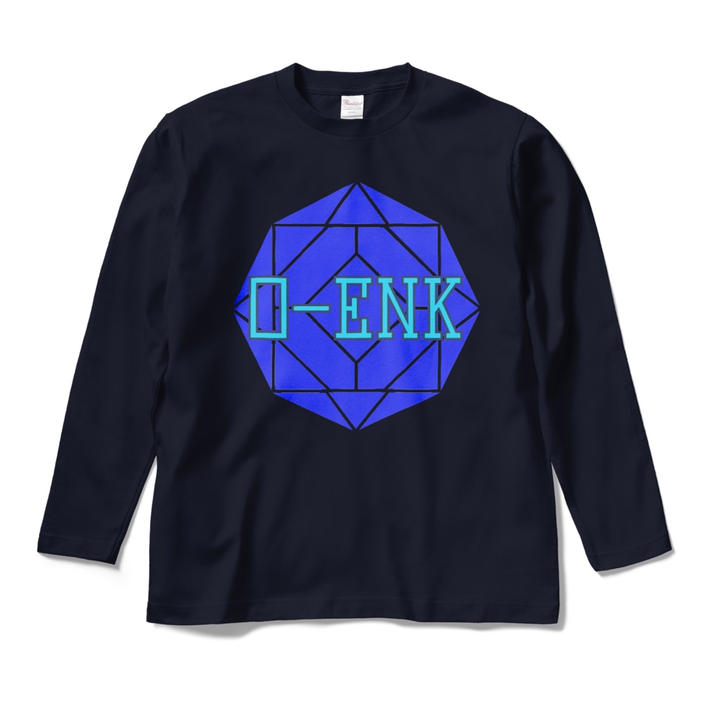 【ロングスリーブTシャツ】0-ENK ロゴ 正面 (ネイビー)