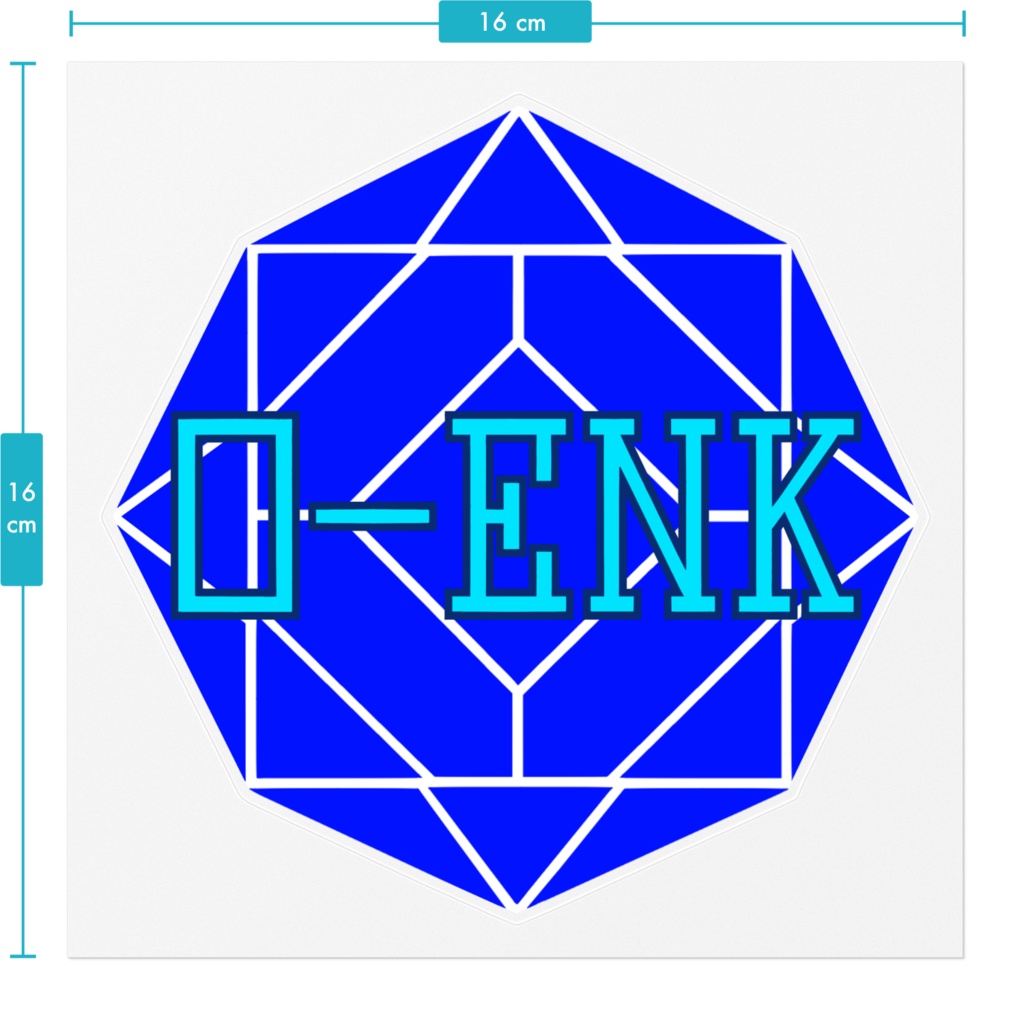 【ステッカー】0-ENK ロゴ (白) (クリア)