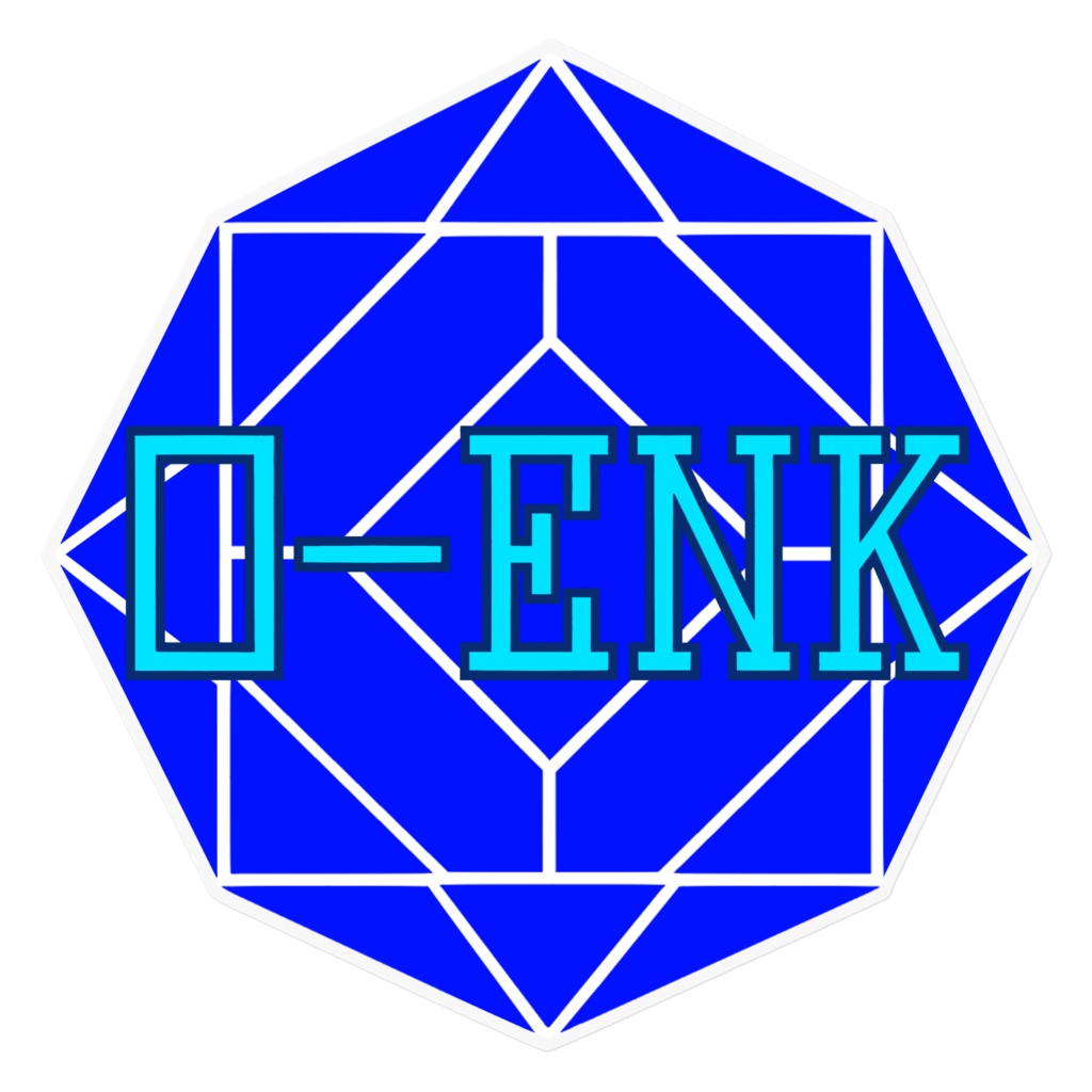 【ステッカー】0-ENK ロゴ (白) (クリア)