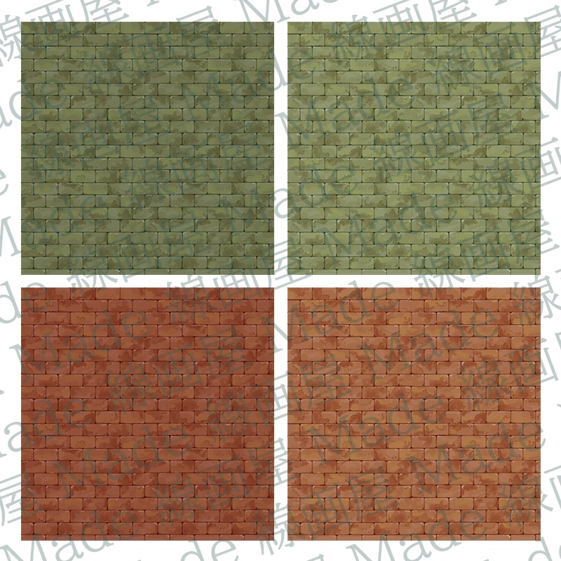 手描き風 レンガ 背景 画像素材(※PNG画像)