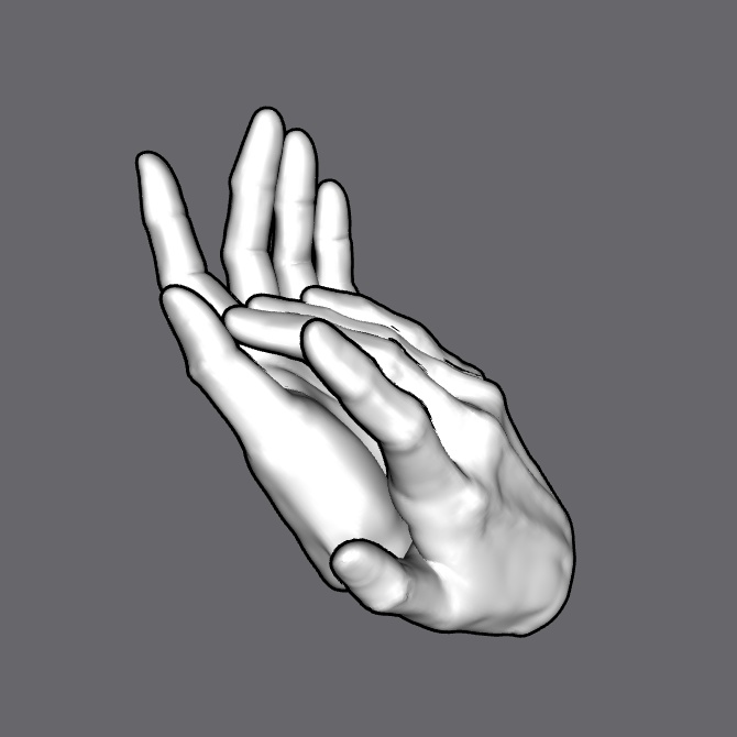 ぷにっとゴリッとリアルな肉感の手 腕組みの手