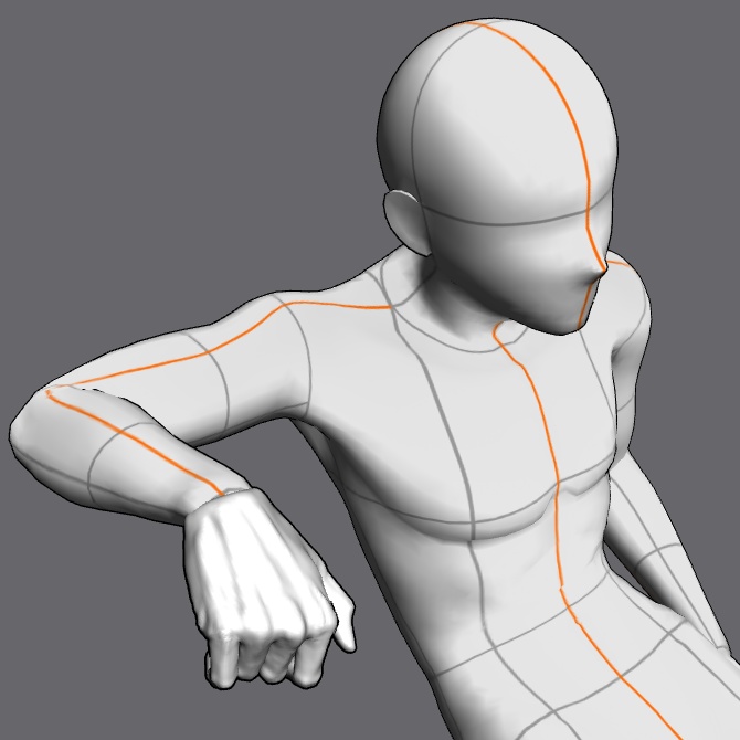 ぷにっとゴリッとリアルな肉感の手 顎にあてる手