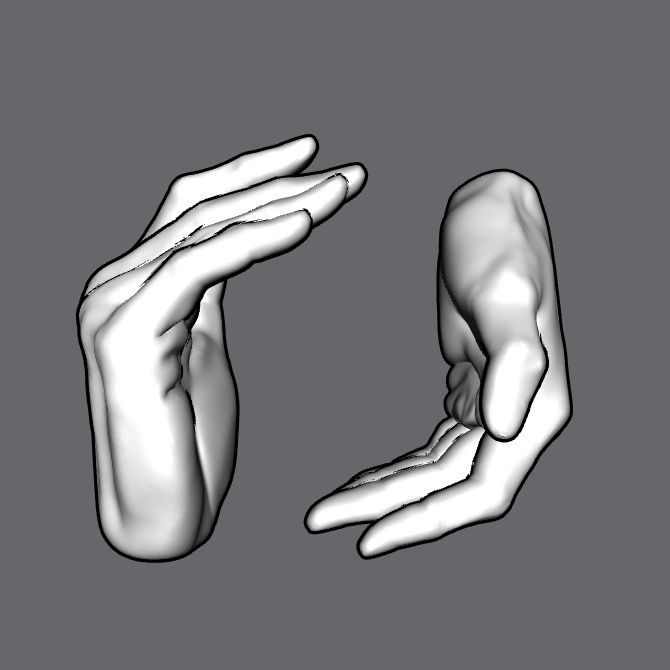 ぷにっとゴリッとリアルな肉感の手 顎を支える手