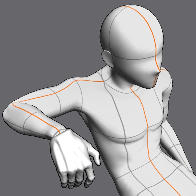 ぷにっとゴリッとリアルな肉感の手 顎を支える手