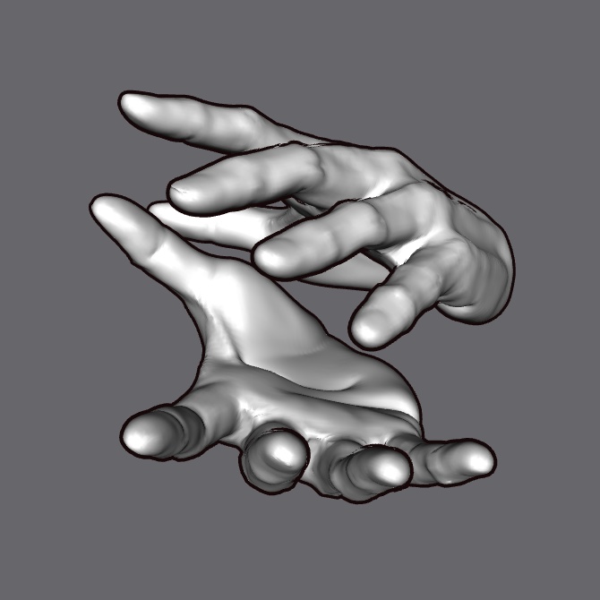 ぷにっとゴリッとリアルな肉感の手 大きく開いた手