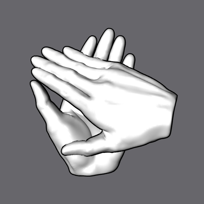 ぷにっとゴリッとリアルな肉感の手 腰に置く手