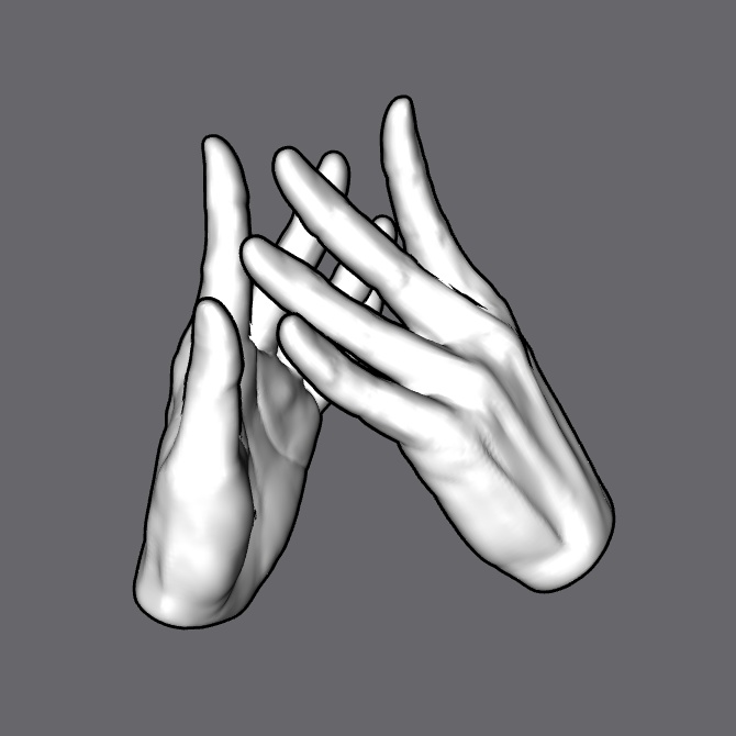 ぷにっとゴリッとリアルな肉感の手 腰に手の甲を当てる