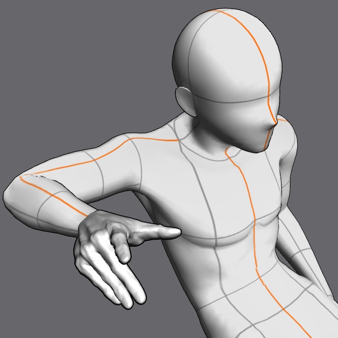 ぷにっとゴリッとリアルな肉感の手 腰に添える手