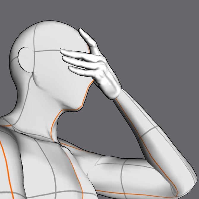 ぷにっとゴリッとリアルな肉感の手 腰に添える手