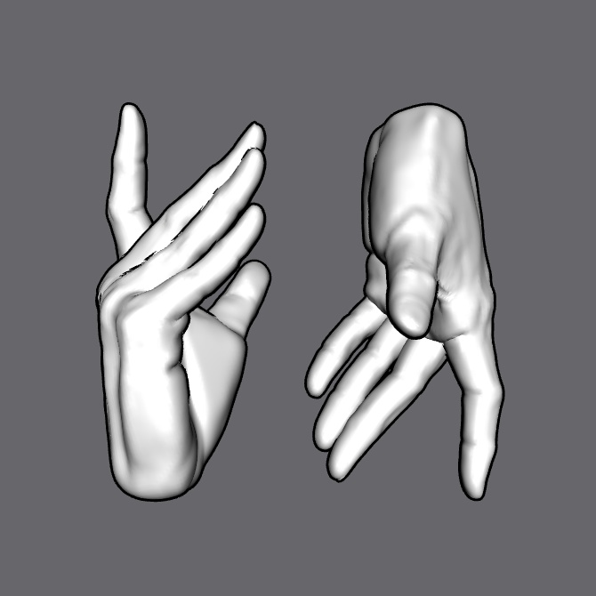 ぷにっとゴリッとリアルな肉感の手 腰に添える手