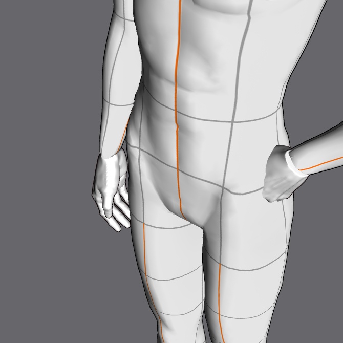 ぷにっとゴリッとリアルな肉感の手 軽く伸ばして脱力した手